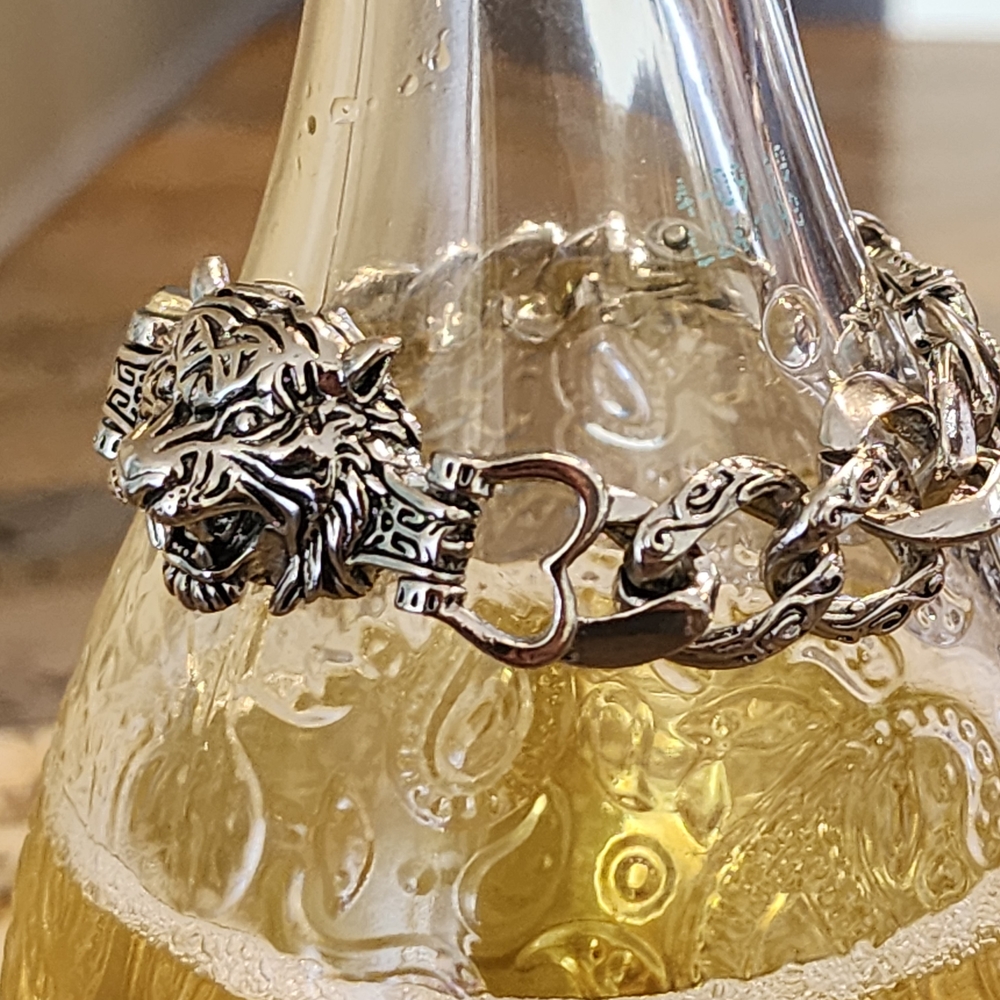Fashion Tending Jewelry Stainless Steel Lion Tiger Link Bracelet Unisex Jewelry - Picture 4 of 9